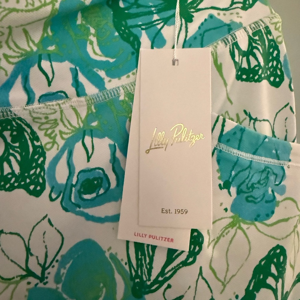 Lilly Pulitzer Teal & Green Floral Butterfly Print Skirt - Picture 2 of 3